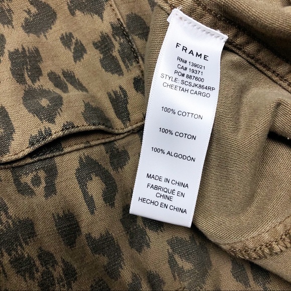 FRAME Cheetah Print Service Cargo Jacket M - Picture 6 of 6